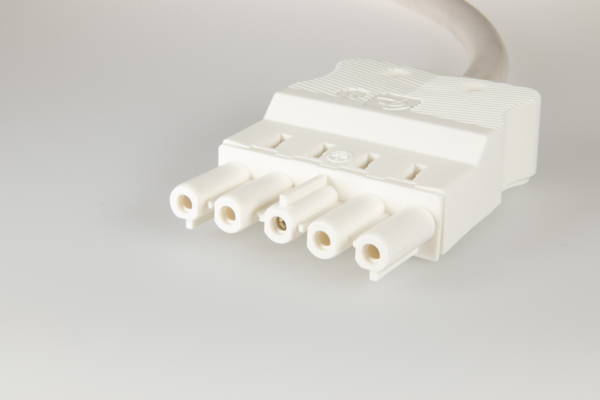 AC166 ALCGB Cordon de connexion femelle, 5-pôles, 1,5mm², 100cm. LV, blanc, Eca